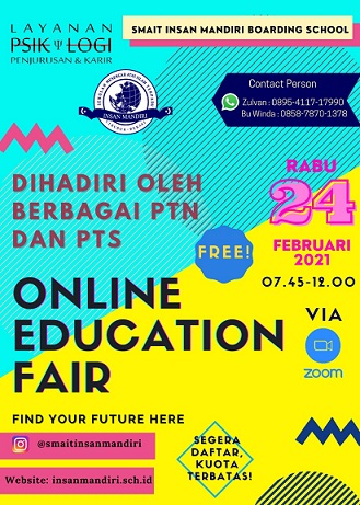 Read more about the article Online Education Fair SMAIT Insan Mandiri Cibubur